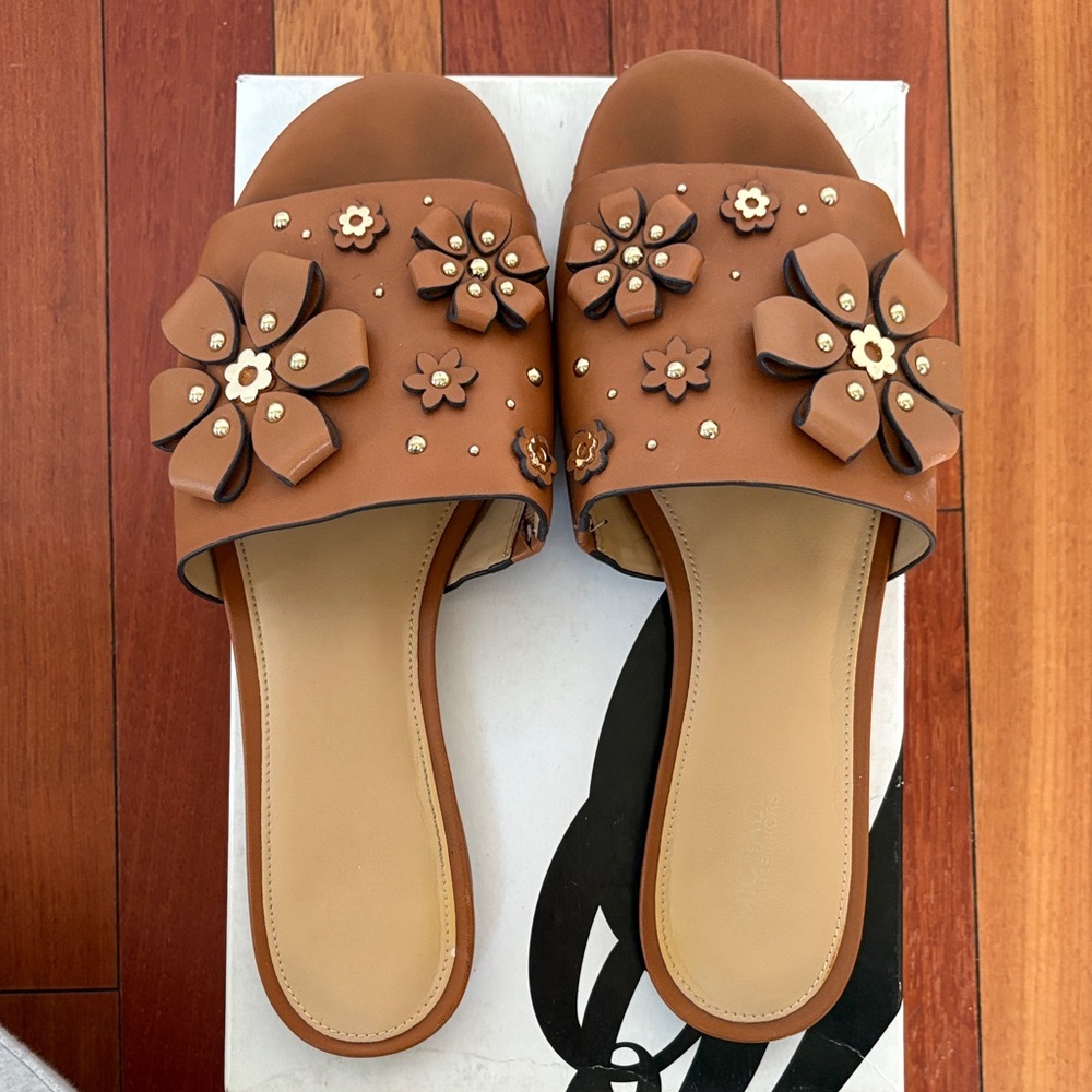 Elegant Brown Floral Women's Sandals